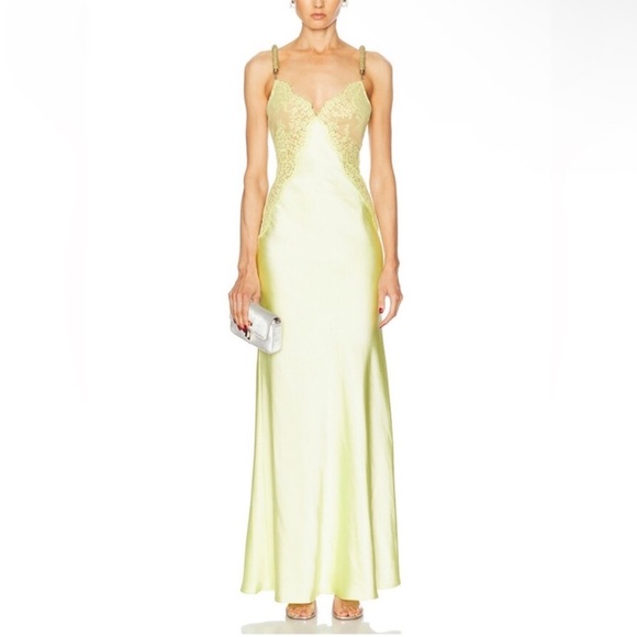 NWT Self-Portrait × Christopher Kane Lace Satin Crystal Embellished Maxi Dress 6 - Picture 5 of 14